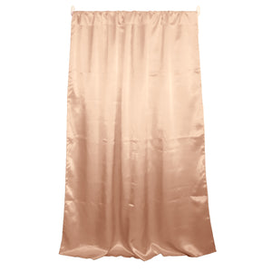 Shiny Satin Solid Single Curtain Panel Drapery 58 Inch Wide Peach