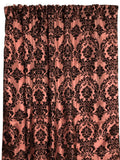 Flocking Damask Taffeta Window Curtain 56 Inch Wide - Peach
