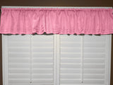 Faux Burlap Window Valance 58" Wide with Pleated Ruffles Pink