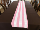Cotton Print Table Runner 2 Inch Wide Stripes Pink