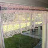 Floral Lace Window Valance 58 Inch Wide Pink