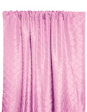 Pintuck Taffeta Cross Stitch Pattern Single Curtain Panel 54 Inch Wide - Pink