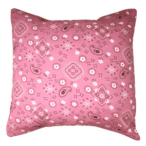 Cotton Bandanna Print Floral Decorative Throw Pillow/Sham Cushion Cover Pink