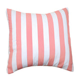 Cotton 1 Inch Stripe Decorative Throw Pillow/Sham Cushion Cover Pink and White