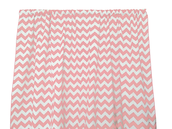 Cotton Curtain Zig-zag Chevron Print 58 Inch Wide Pink