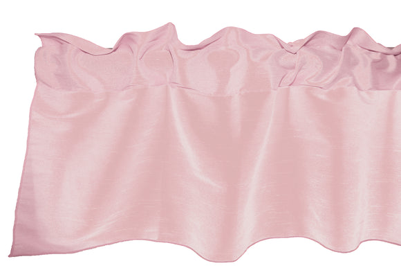 Faux Silk Dupioni Window Valance 56 Inch Wide Pink