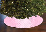 Cross Stitch PinTuck Diamond Pattern Tree Skirt Christmas Decoration 56" Round