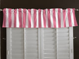 Cotton Window Valance Stripe Print 58 Inch Wide / 2 Inch Stripe - Pink