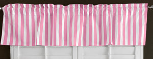 Cotton Window Valance Stripe Print 58 Inch Wide / 1 Inch Stripe Pink