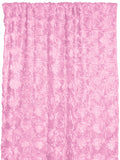 Satin Rosette 3D Pop up Flower Single Curtain Panel 54 Inch Wide - Pink