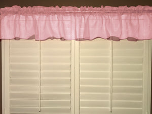 Sheer Organza Window Valance 58" Wide Solid Pink