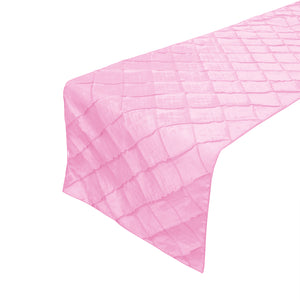 Pintuck Taffeta Table Runner - Pink