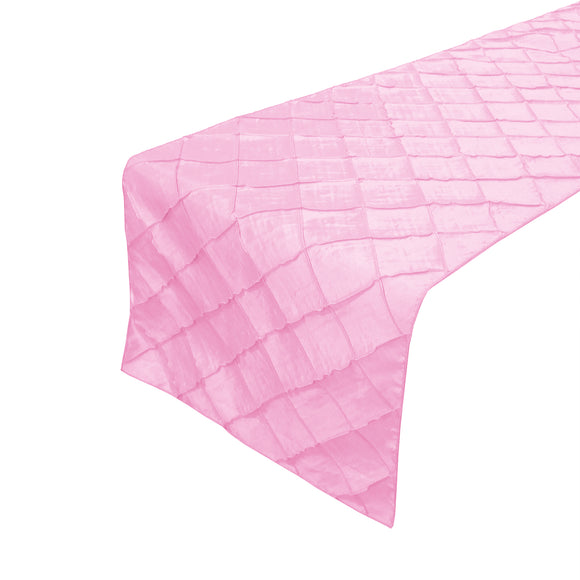 Pintuck Taffeta Table Runner Pink