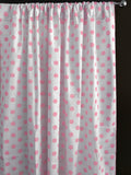Cotton Curtain Polka Dots Print 58 Inch Wide / Pink on White