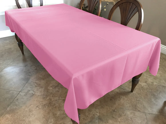 Polyester Poplin Gaberdine Durable Tablecloth Solid Pink