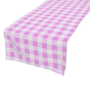 Cotton Print Table Runner Gingham Checkered Pink