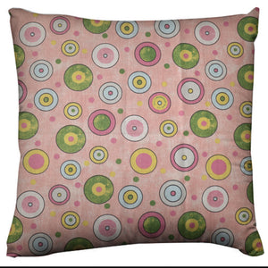 Colorful Circles Decorative Cotton Throw Pillow/Sham Cushion Cover Pink