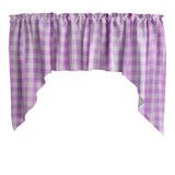 Swag Valance Cotton Gingham Checkered Print 58" Wide / 36" Tall