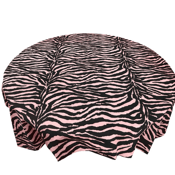 Cotton Tablecloth Animal Print Zebra Stripes Pink