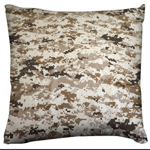 Cotton Camouflage Print Decorative Throw Pillow/Sham Cushion Cover - Pixel Desert
