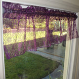 Floral Lace Window Valance 58 Inch Wide Plum