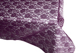Sheer Lace Tablecloth Overlay Wedding and Party Decoration Plum