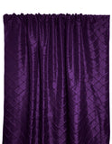 Pintuck Taffeta Cross Stitch Pattern Single Curtain Panel 54 Inch Wide - Plum