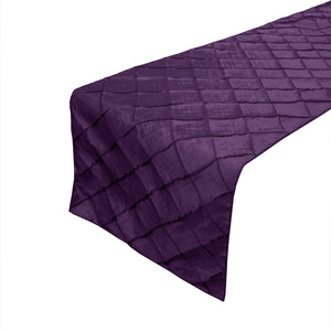 Pintuck Taffeta Table Runner - Plum