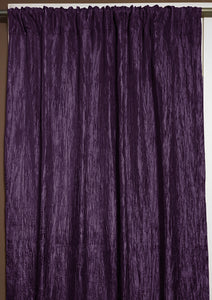 Crinkle Taffeta Crushed Pattern Single Curtain Panel 54 Inch Wide Plum