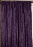 Crinkle Taffeta Crushed Pattern Single Curtain Panel 54 Inch Wide - Plum