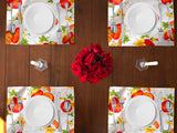 Pumpkins Slices Print Cotton Dinner Table Placemats Holiday Home Decoration 13" x 19" (Pack of 4)