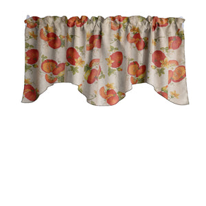 Scalloped Valance Cotton Pumpkin Slices Print 58" Wide / 20" Tall