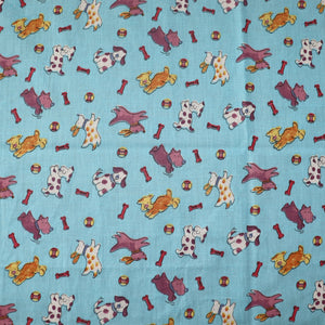 Poly-Cotton Playful Puppies Prints Fabric 58" Wide by 360"(10-Yards) for Arts, Crafts, & Sewing