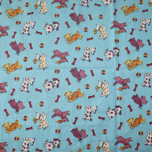 Poly-Cotton Playful Puppies Prints Fabric 58" Wide by 36"(1-Yards) for Arts, Crafts, & Sewing