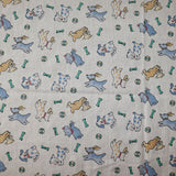 Poly-Cotton Playful Puppies Prints Fabric 58" Wide by 36"(1-Yards) for Arts, Crafts, & Sewing