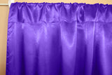 Shiny Satin Solid Single Curtain Panel Drapery 58 Inch Wide Purple