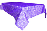 Sheer Lace Tablecloth Overlay Wedding and Party Decoration Purple