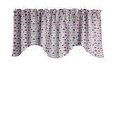 Scalloped Valance Cotton Hearts and Dots Print 58" Wide / 20" Tall