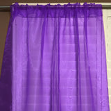 Sheer Tinted Organza Solid Single Curtain Panel 58 Inch Wide - Purple