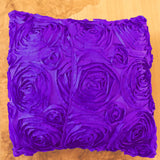Satin Rosette Decorative Throw Pillow/Sham Cushion Cover Purple