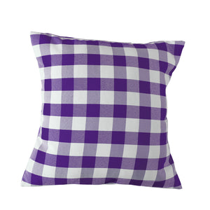 Gingham Checkered Decorative Throw Pillow/Sham Cushion Cover Purple & White