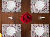 Hearts and Dots Print Cotton Dinner Table Placemats Holiday Home Decoration 13" x 19" (Pack of 4)