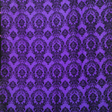 Polyester Taffeta with Velvet Flocked Damask Fabric 58" Wide by 360"(10-Yards) for Arts, Crafts, & Sewing