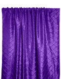 Pintuck Taffeta Cross Stitch Pattern Single Curtain Panel 54 Inch Wide - Purple