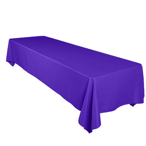 Shiny Satin Solid Tablecloth Purple