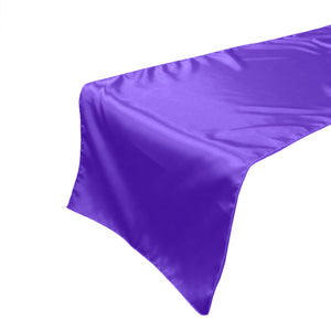 Shiny Satin Table Runner Solid Purple