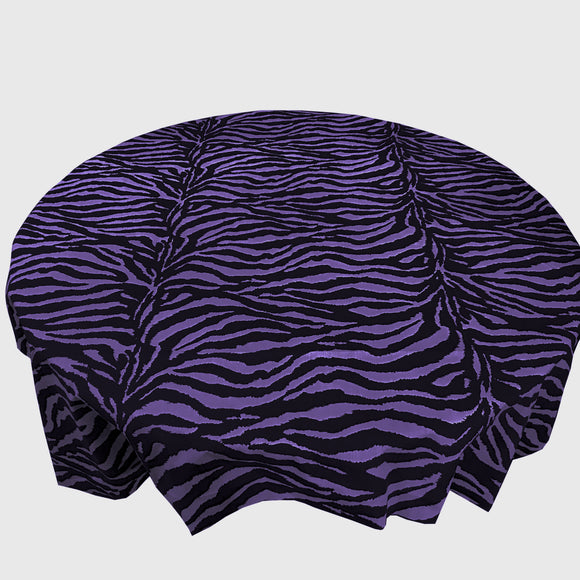 Cotton Tablecloth Animal Print Zebra Stripes Purple
