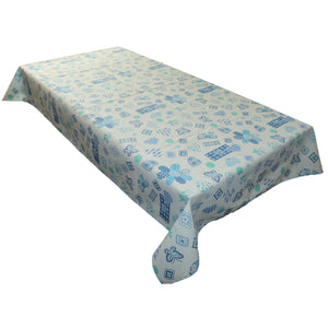 Cotton Tablecloth Floral Print Quilting Patterns Floral Hearts and Butterfly - Blue