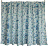 Cotton Curtain Floral Print 58 Inch Wide Quilting Pattern Floral Hearts and Butterfly Blue