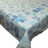 Cotton Tablecloth Floral Print Quilting Patterns Floral Hearts and Butterfly Blue